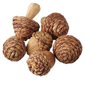 KIRKTON HOUSE 6 Piece Natural Woven Acorn Mushroom
Bowl Fillers Decor Set
